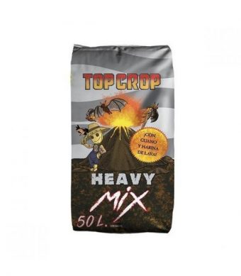 HEAVY MIX es un sustrato que facilita el cultivo en exterior en climas calurosos. La mezcla se compone de fibra de coco, turba rubia y turba negra, e incorpora como novedad harina de lava volcánica y guano de murciélago.